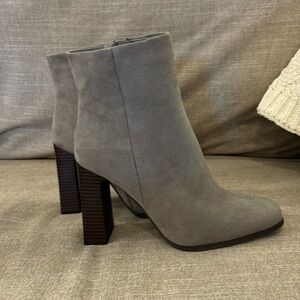 Just fab booties. Gray. Size 8. Worn once